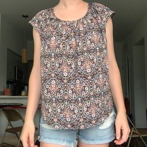 ❤️5 for $25❤️Floral Loose Lauren Boho Conrad Casual Tie Comfy Patterned Blouse